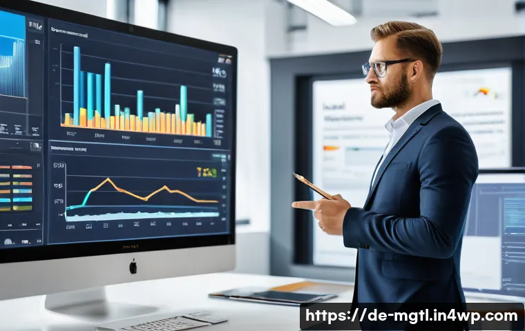 피엠피 PMP 와 디지털 트윈의 관계 - A modern German office environment with a PMP-certified project manager analyzing a large digital tw...