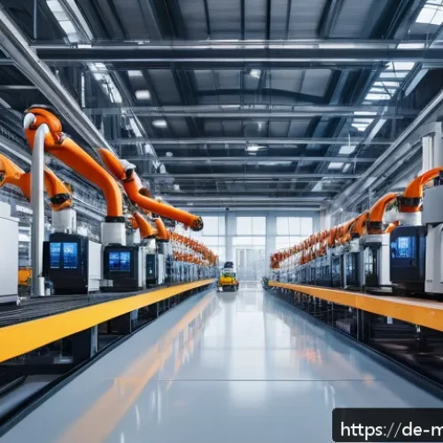 Home 30 디지털 트윈의 고객 사례 연구 - A highly detailed industrial factory scene in Germany showcasing advanced digital twin technology at...