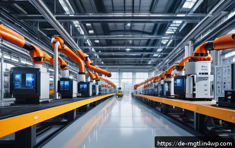디지털 트윈의 고객 사례 연구 - A highly detailed industrial factory scene in Germany showcasing advanced digital twin technology at...